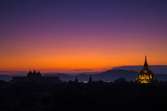 Twilight at the Temples of Bagan print