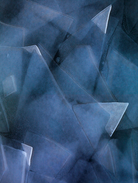 Shattered The thin ice on the edge of a lake was broken and then piled up on the shore by a powerful wind leaving this mosaic of patterns...