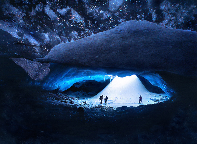 The Ice Cavern This is a scan of a 35 mm slide. In the winter of 2003, 4 friends and I set out to ski about 70 miles of the great divide route...